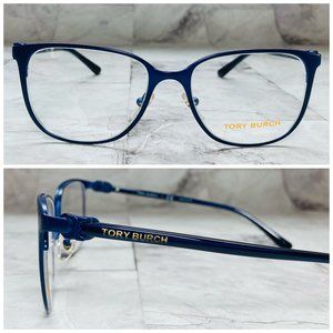 Tory Burch Square Navy Blue And Gold Eyeglasses Glasses Frames NWOT